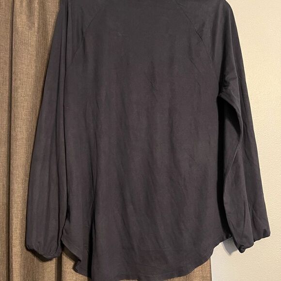Dylan Luxe Suede V-Neck Top Indigo Blue Size Small - Picture 4 of 12